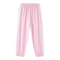 三枪儿童卡通系列少儿男女春夏艾草抗菌薄款防蚊长裤收口家居裤子 天使粉 170