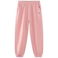 迪士尼（Disney）童装女童针织分割运动长裤2024年春秋装儿童多巴胺卫裤裤子 粉红 140