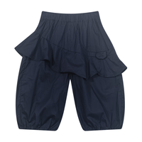 M.Latin/马拉丁童装24夏女大童荷叶边梭织中裤 藏青 140cm