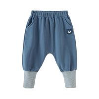 戴维贝拉（DAVE＆BELLA）童裤小童大屁屁裤男宝宝休闲裤2024秋装儿童长裤洋气女童裤子 蓝色 110cm(身高100-110cm)