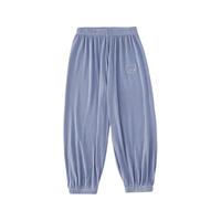 棉花堂童装2024夏季针织隐纹长裤宝宝凉感防蚊裤儿童休闲裤子s 蓝色 100/53