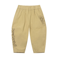 M.Latin/马拉丁童装儿童裤子24春女小童阔腿裤廓形透气休闲百搭长裤 卡其 130cm