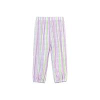贝贝怡防蚊裤女婴儿裤子2024夏季女童长裤夏款休闲牛仔裤子 粉紫条 100cm