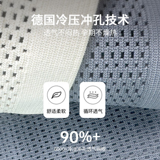 太子贝贝德国托腹带中晚期护腰保胎加强带透气舒适高弹防勒浅蓝灰M码 五代浅蓝灰M（腹底围88-102cm）