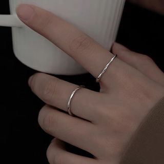 绿喆素圈戒指女细圈小众设计学生素圈指环戒冷淡风感尾戒礼物送老婆 素圈戒指(2枚)