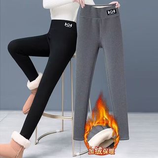 LNAN加绒打底裤女外穿2025冬季新款百搭加绒加厚紧身高腰保暖棉裤 黑色巨厚800G X