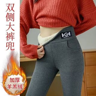 LNAN加绒打底裤女外穿2025冬季百搭加绒加厚紧身高腰保暖棉裤 灰+灰巨厚800G 3XL 145-165斤