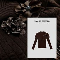Molly【温柔欧尼】气质优雅设计感针织打底衫保暖秋冬款M2025900