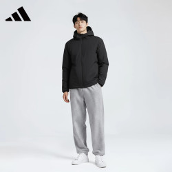 adidas 男装冬季连帽保暖户外休闲运动羽绒服 M