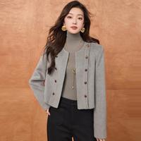 ZLM 【千金风系列】秋冬100%绵羊毛双面呢短款外套女式大衣