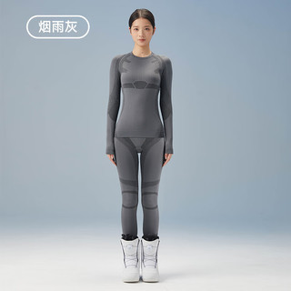 猫人「御风」滑雪速干衣男女户外功能运动套装压缩衣排汗保暖内衣 女烟雨灰 蓄热保暖 M