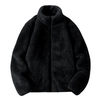 都市丽人 摇粒绒外套女秋冬2025立领双面加绒加厚开衫珊瑚绒内胆上衣 黑色 M 【体重100-115斤】