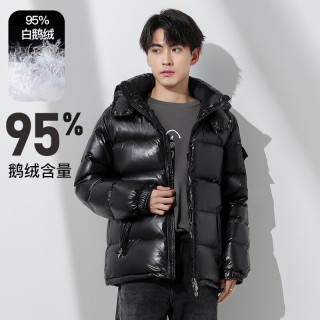 PLUS会员：BOBBY BIZZ 95%白鹅绒 302g充绒！加厚连帽羽绒服 8003 -20°抗寒！