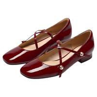 73hours女鞋一抹明亮2026春季法式复古玛丽珍鞋粗跟浅口单鞋