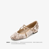 73hours女鞋一抹明亮2026春季法式复古玛丽珍鞋粗跟浅口单鞋 丝绒灰 37