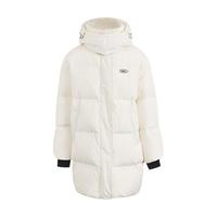 美特斯邦威 运动拼条羽绒服女冬季中长款连帽保暖舒适百搭外套