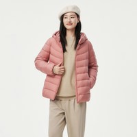 坦博尔秋季经典短款轻薄 百搭连帽款 排骨羽绒服女士短款保暖外套 190/108A