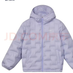 鸿星尔克 儿童羽绒服男女童装冬季简约休闲中大童保暖外套 风铃紫