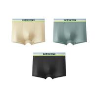 花花公子男士内裤男款纯棉四角短裤纯棉棉2025新款抗菌青少年平角裤 【10A抑菌】深灰+浅蓝+浅黄 3条
