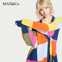移动端：MAX&Co. 【新年穿搭】合作系列慵懒撞色毛衣开衫女外套8346014102
