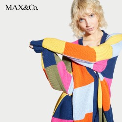 MAX&Co. 【新年穿搭】合作系列慵懒撞色毛衣开衫女外套8346014102