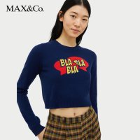 移动端：MAX&Co. 【短款拉长腿型】英伦风内搭女士羊毛混纺毛衣（四色可选）7364333003