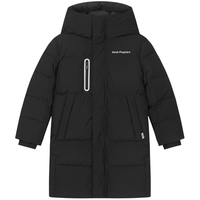 暇步士（Hush Puppies）童装儿童男女大童2024冬季长款三防保暖时尚质感羽绒服 钻石黑 150cm