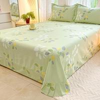 彩阳 斜纹纯棉圆角包边床单单件100全棉双人被单家用1.8米床四季