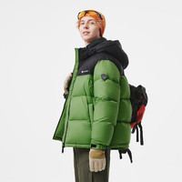 坦博尔羽绒服男女短款2025冬季连帽面包服保暖休闲百搭外套 叶绿色 L