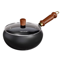 温仑山铁锅精铁锅无涂层不粘锅不锈钢炒锅不粘锅炒锅不粘锅炒菜锅 鹅卵石锻打大肚锅- 24cm