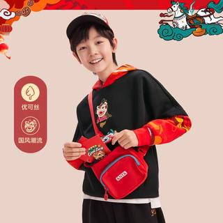 安踏 新年服假两件亲肤优可丝儿童卫衣中大童男童卫衣运动休闲安踏童装