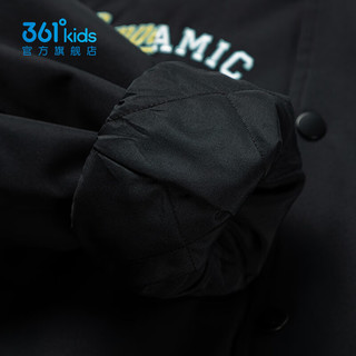 361°童装男童保暖棉服2025年冬季中大童上衣 经典黑 130