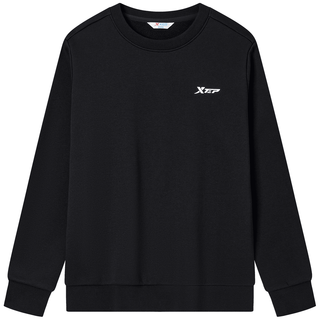 特步 XTEP 新年服秋冬基础款纯色加绒圆领套头卫衣简约保暖舒适百搭特步 XTEP童装