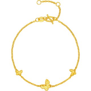 周六福 5G工艺黄金手链女在逃公主系列蝴蝶计价A0712625