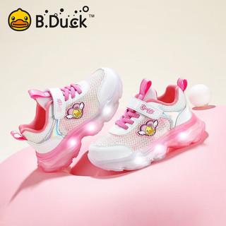  B.Duck/小黄鸭 发亮光灯 儿童运动鞋  26 码 适合脚长15.7-16.2cm 玫红