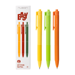 纽赛 EASY中性笔按动软硅胶考试刷题练字书写顺滑黑笔3支装NS564-3
