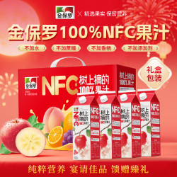 金保罗 山楂汁复合果汁NFC苹果汁白桃汁葡萄汁橙汁多口味礼盒装年货送礼 礼盒装