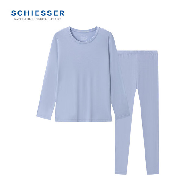 舒雅 男女款圆领3A抗菌长袖长裤保暖内衣套装