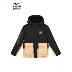 鸿星尔克 儿童羽绒服 绒子含量75% 最大充绒量151g（4-5级防水防跑绒）