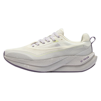鸿星尔克 飞将跑步鞋男鞋2026春季运动鞋减震耐磨训练鞋宽楦稳定慢跑鞋 微晶白/烟熏灰 -女 40