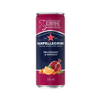 圣培露（S.PELLECRINO）含气石榴甜橙果汁饮料330ml*24罐/箱 14%原果汁含量气泡水 圣培露石榴橙子味330ml*24罐