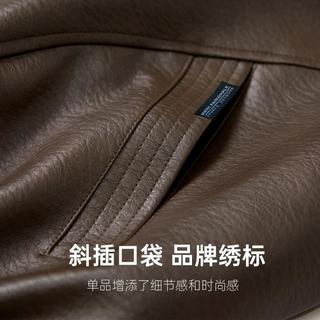  MARK FAIRWHALE/马克华菲 美式复古潮流 男士pu皮夹克