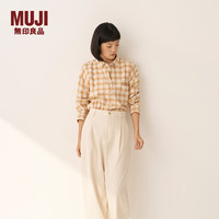 無印良品 MUJI 女士衬衫式夹克  暗黄色格纹 S （155/80A）