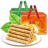 波力 鸡蛋卷720g+36g精装礼盒海苔口味零食蛋卷饼干休闲小零食