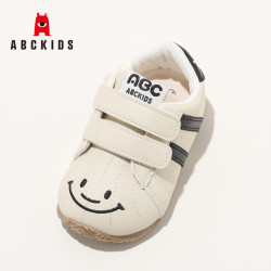ABCKIDS ABC KIDS 儿童时尚笑脸运动鞋 2026春季新款软底宝宝鞋子 米色
