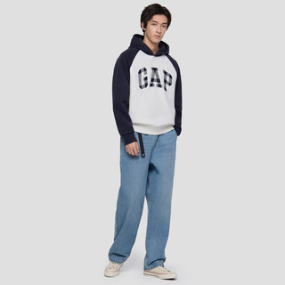 Gap 盖璞 788134 抓绒撞色插肩袖 男士连帽卫衣