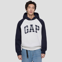 Gap 盖璞 788134 抓绒撞色插肩袖 男士连帽卫衣