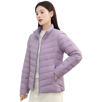 【京东直采】冬季修身短款保暖外套立领排骨轻薄羽绒服女新年