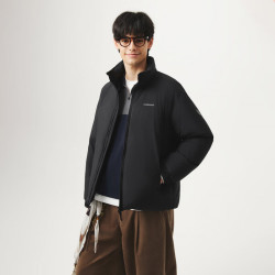 坦博尔 泡芙羽绒服男立领舒适百搭休闲时尚纯色外套男TA5530323D 黑色 M