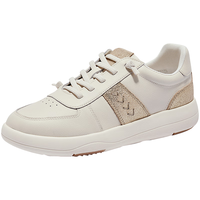 森达板鞋女鞋2024秋季百搭拼接舒适休闲鞋4AJP9CM4 米色金 41